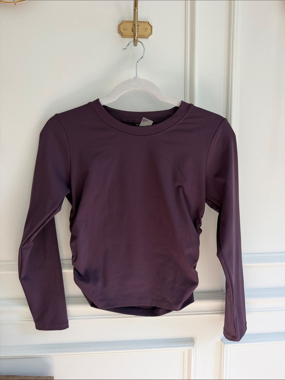 Salt Project Long Sleeve Crew Neck Active Top - Plum
